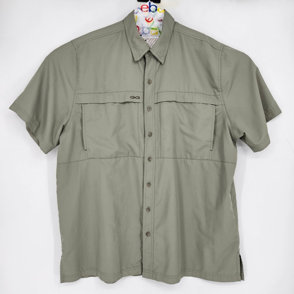 GameGuard Shirt Mens 2XL Microfiber Long Sleeve Gray Button Up Vented